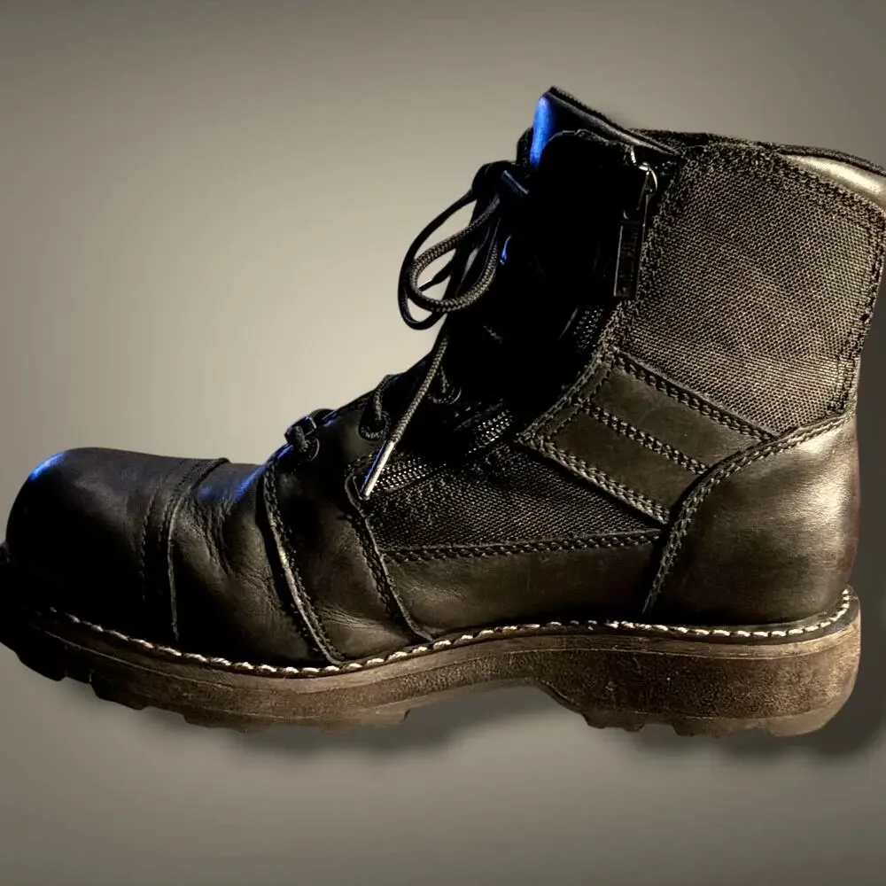 Men's Size 10.5 HARLEY-DAVIDSON Bonham Black Leather Motorcycle Boots EUC